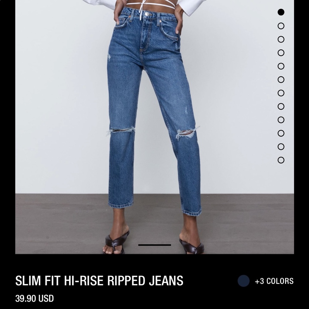 Zara slim fit hi rise jeans